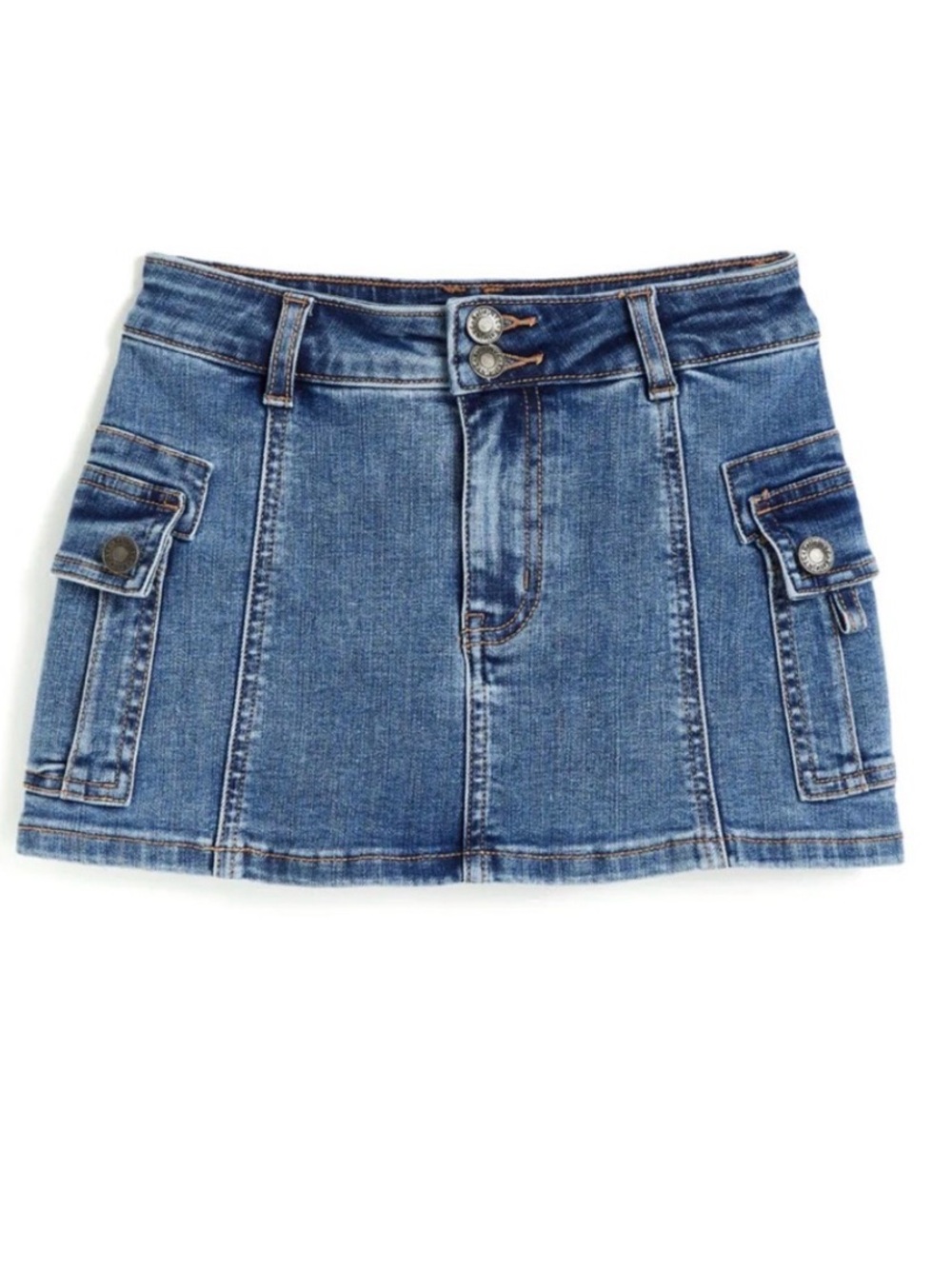 Tractr Girls Medium Blue Denim Utility Skort